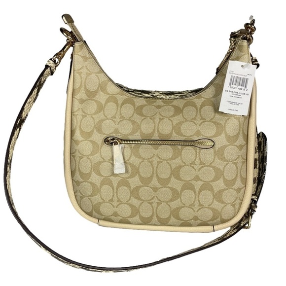 Coach Handbags - COACH Jules Hobo Bag in Signature Canvas Snake Embossed Leather Bag